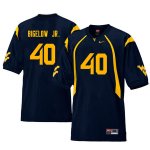 Men's West Virginia Mountaineers NCAA #40 Kenny Bigelow Jr. Navy Authentic Nike Throwback Stitched College Football Jersey EO15O55HC